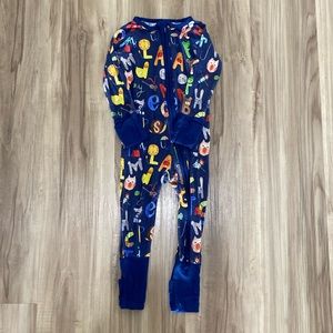 Little Sleepies Navy Alphabet Friends 6-12 month zippy